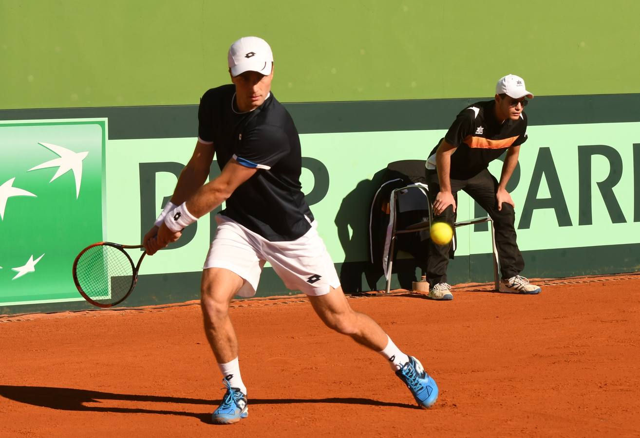 Eliminatoria de la Copa Davis entre España y Grañ Bretaña que se celebra en las instalaciones del Club de Tenis Puente Romano en Marbella 