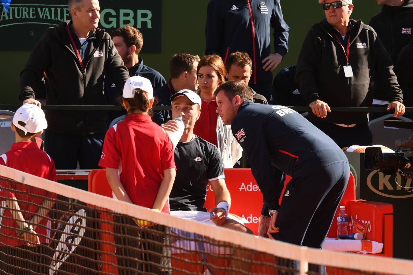 Eliminatoria de la Copa Davis entre España y Grañ Bretaña que se celebra en las instalaciones del Club de Tenis Puente Romano en Marbella 