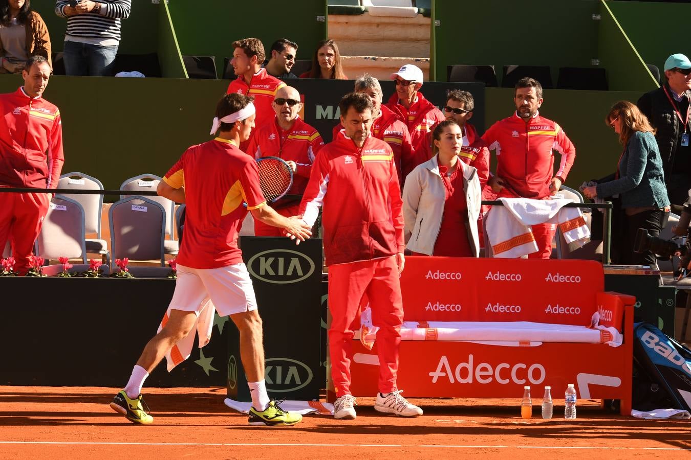 Eliminatoria de la Copa Davis entre España y Grañ Bretaña que se celebra en las instalaciones del Club de Tenis Puente Romano en Marbella 