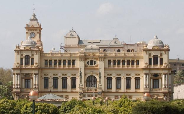 Vista del Ayuntamiento de Málaga.