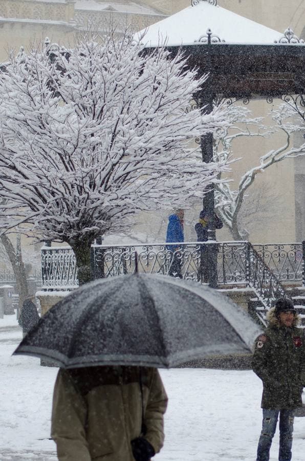 Gran parte del norte de España está cubierta por la nueve por el temporal que está azotando numerosas provincias. La nieve está siendo tan protagonista que numerosas carreteras están cortadas o seon necesarias las cadenas para transitar por ellas.