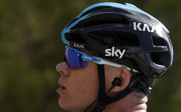 Froome, en un entrenamiento reciente con el Sky.