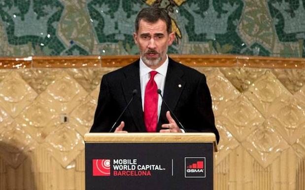 Felipe VI da su discurso. 