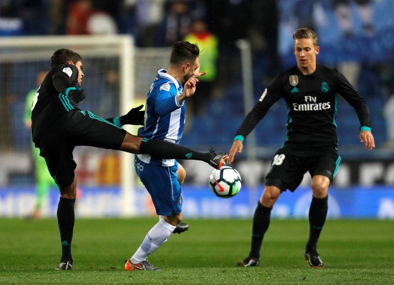 Las mejores imágenes del partido correspondiente a la 26ª jornada de Liga entre el Espanyol y el Real Madrid