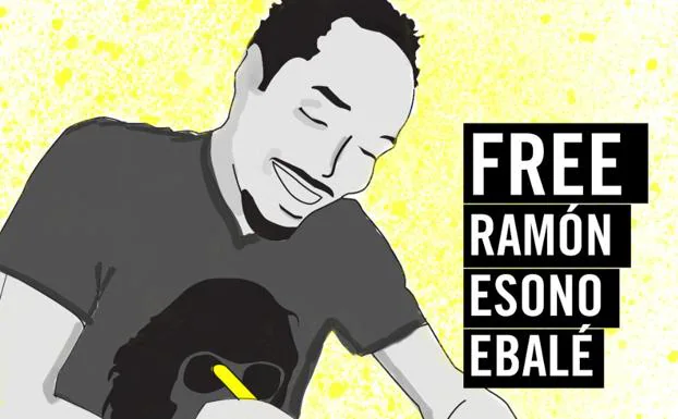 Imagen de la campaña de Amnistía Internacional para pedir la liberación de Ramón Esono. 