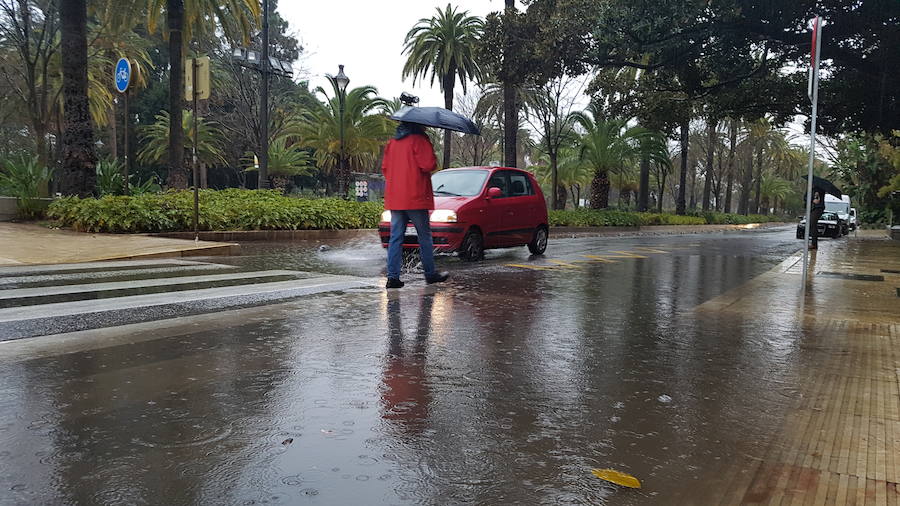 Imagen de la lluvia en el Centro