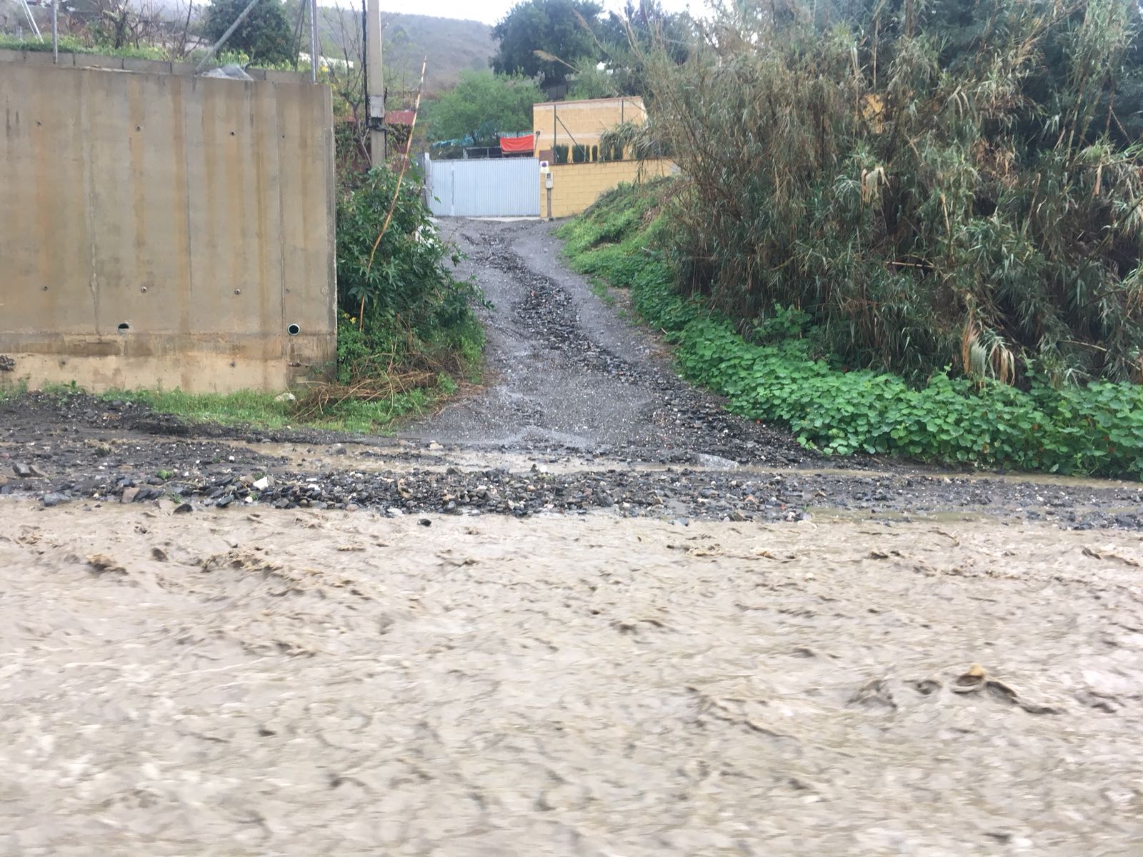 Así se encuentra el arroyo Granadillas a su paso por Rincón de la Victoria.