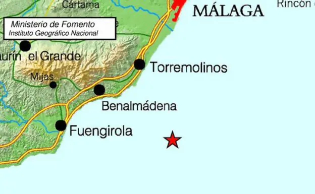 Registrado un terremoto de magnitud 3 en la costa de Torremolinos