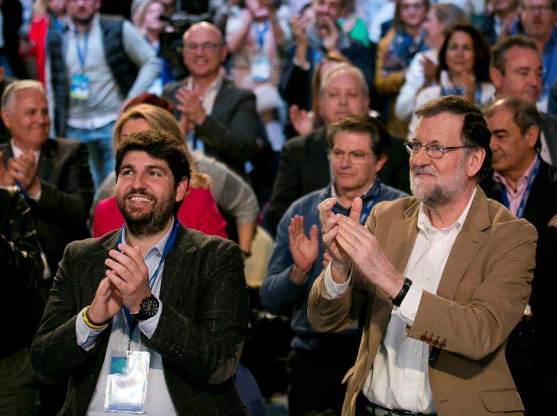 Fernando López Miras y Mariano Rajoy.