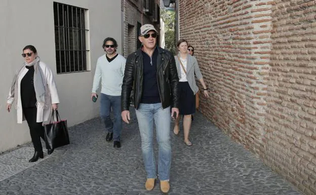 Antonio Banderas, esta mañana en Málaga. 