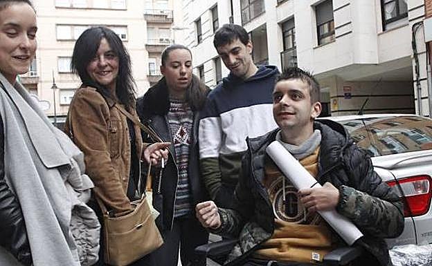 Germán Fernández, muy emocionado en su vuelta a casa. 