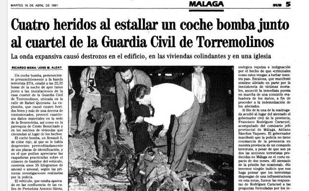 Cuando el cuartel de la Guardia Civil de Torremolinos fue blanco de ETA