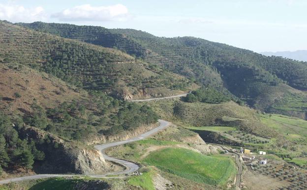 Vista panorámica de la carretera desde Carratraca