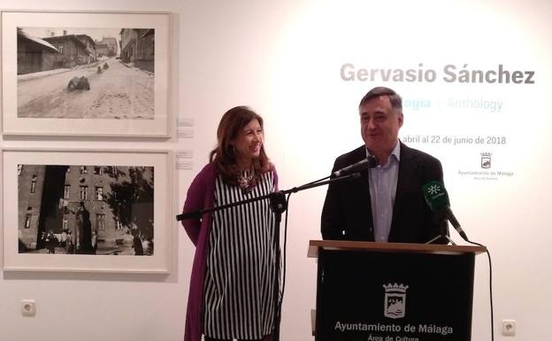 Gervasio Sánchez, durante la presentación de la exposición. 