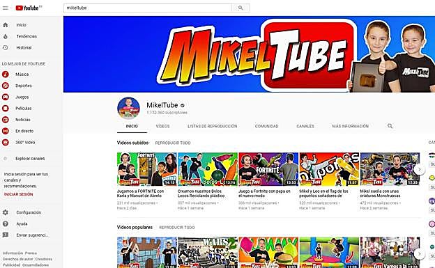 MikelTube cuenta con más de 1.150.000 suscriptores y acumula más de 711 millones de visualizaciones.