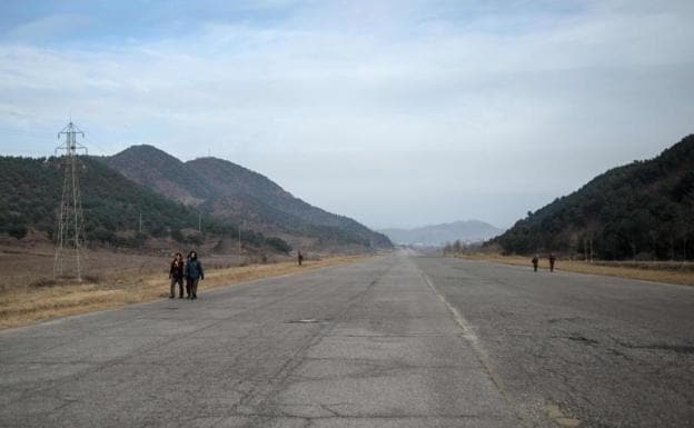 Imagen de la carretera de Kaesong, lugar del accidente. 
