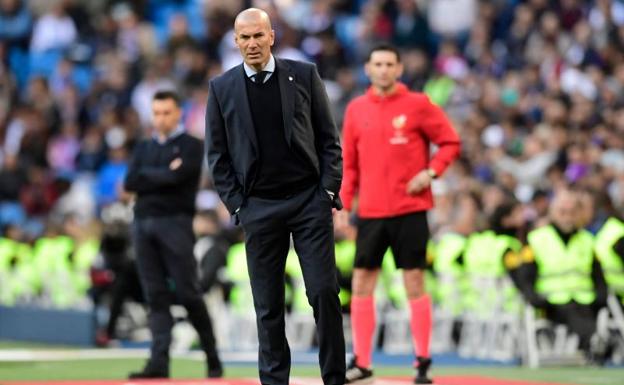 Zidane durante el partido contra el Leganés