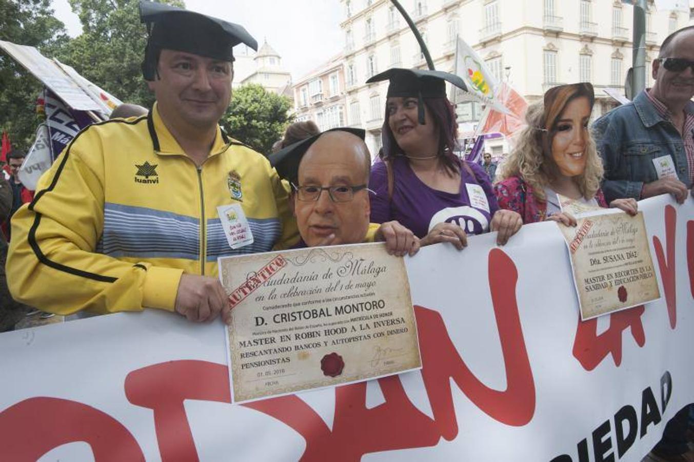 Miles de malagueños participan en la marcha del Día del Trabajo, convocada por CCOO y UGT y apoyada por partidos y colectivos de izquierda