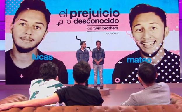 Lucas y Mateo Ocón, durante su aparición en el programa de Risto este domingo. 