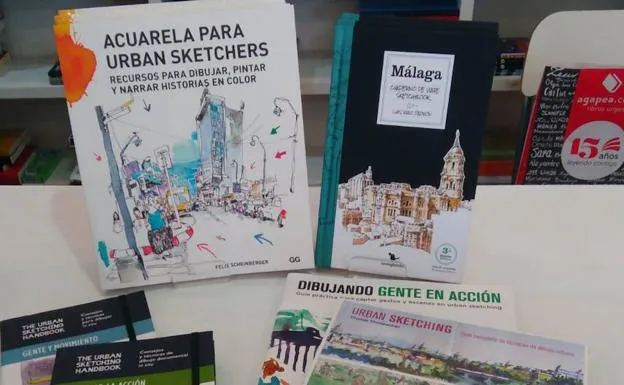 Títulos bibliográficos recomendados por Agapea CAC Málaga para iniciarse en el arte de los 'urban sketchers'. 