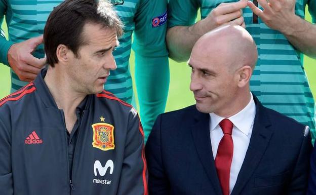 Julen Lopetegui y Luis Rubiales. 