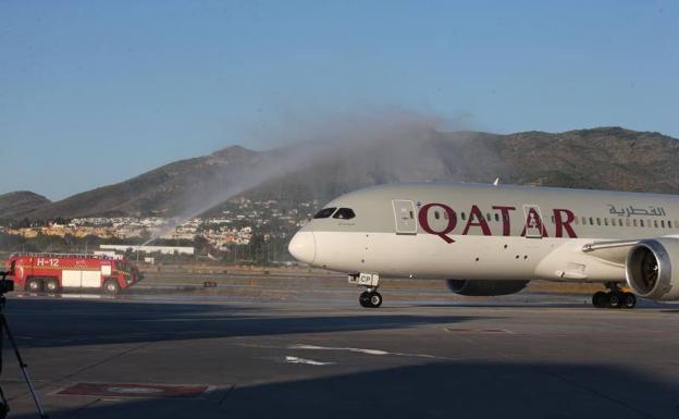 Llegada del vuelo al aeropuerto de Málaga.