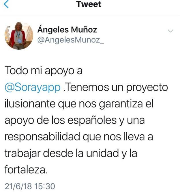 Tuit compartido ayer por Muñoz