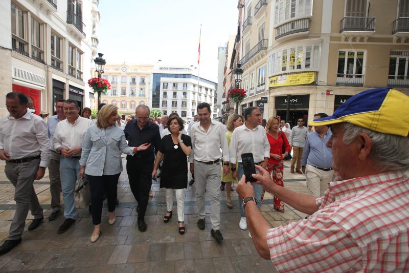 La aspirante a presidir a los populares abre en Málaga su campaña acompañada por los presidentes del partido en Málaga, Sevilla, Córdoba y Huelva y el líder andaluz, Juanma Moreno