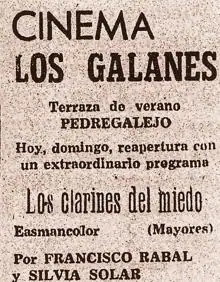 Imagen secundaria 2 - Abajo, Portada Alta y un programa de Cinema Los Galanes.