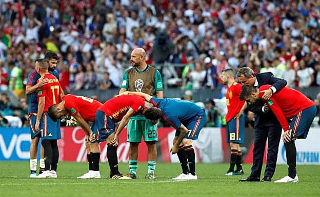 El equipo tras caer contra Rusia