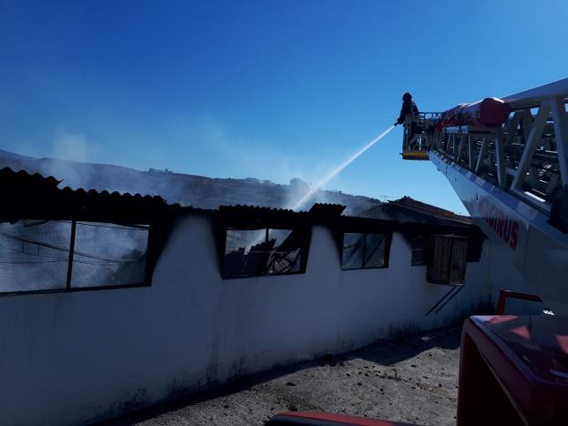 MUEREN 2.500 POLLOS EN EL INCENDIO DE UNA NAVE
