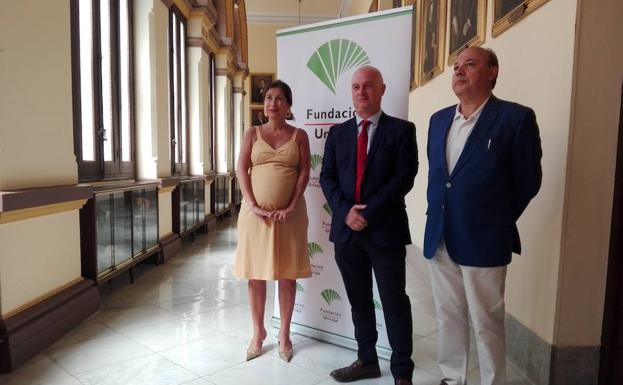 Gemma del Corral, Francisco Cañadas y Alfredo Taján, esta mañana.