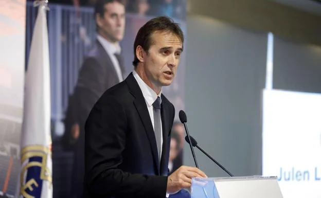 Julen Lopetegui durante su presentación en el Real Madrid