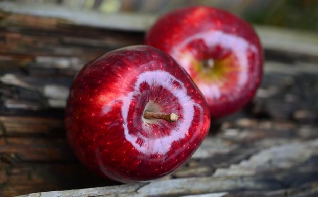 Manzanas rojas con su llamativo brillo.