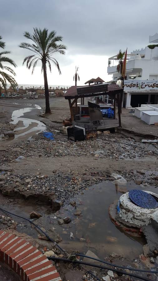 Efectos de la lluvia en Marbella.