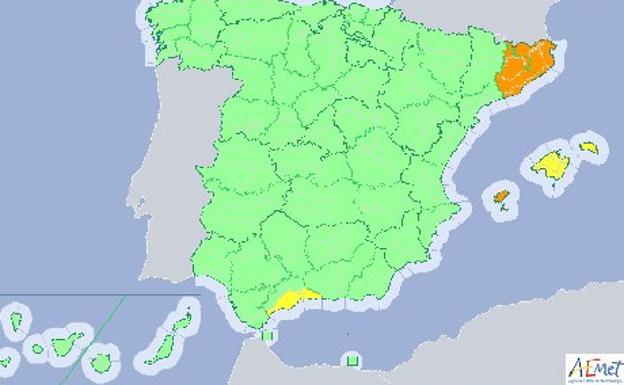 Las lluvias mantienen con avisos a Cataluña, Baleares y Málaga