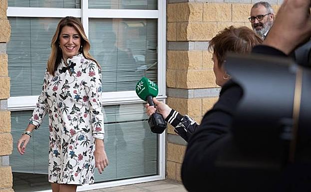 Susana Díaz, ayer en un acto en la isla de la Cartuja de Sevilla .