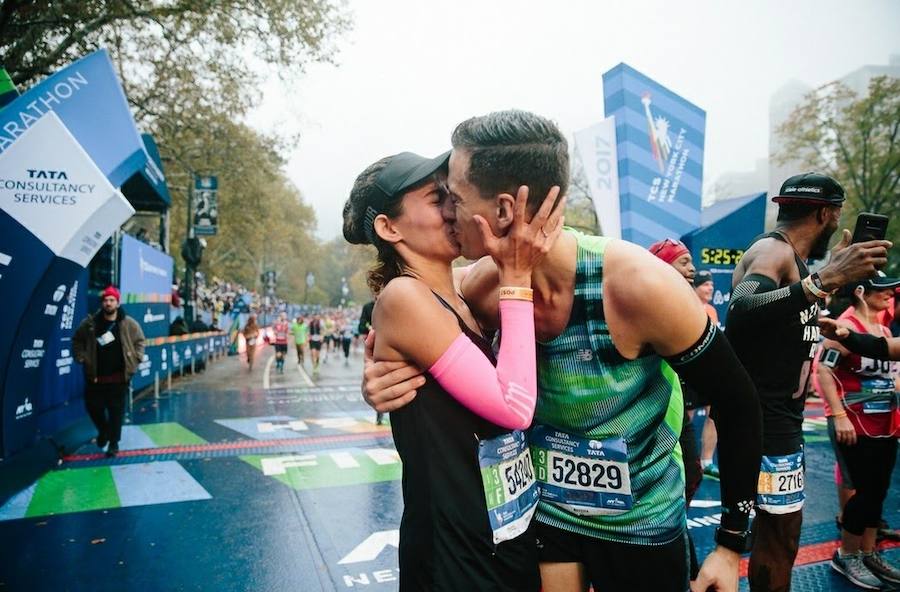 Fotos: Así pidió matrimonio a su novia tras correr la Maratón de Nueva York