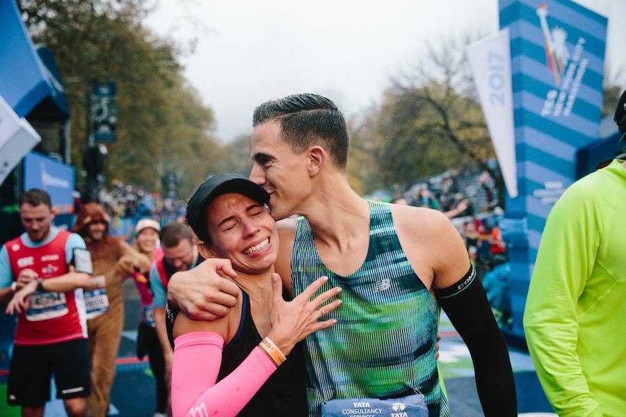 Fotos: Así pidió matrimonio a su novia tras correr la Maratón de Nueva York