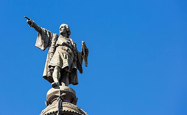 Monumento a Cristóbal Colón, en el puerto de Barcelona.