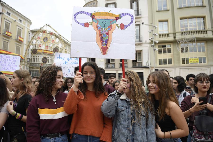 En algunos institutos de la capital el paro es casi total. A mediodía ha tenido lugar la concentración de estudiantes en la plaza de la Constitución