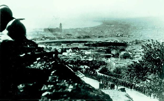 Entrada de las tropas italiana en Málaga en 1937. 