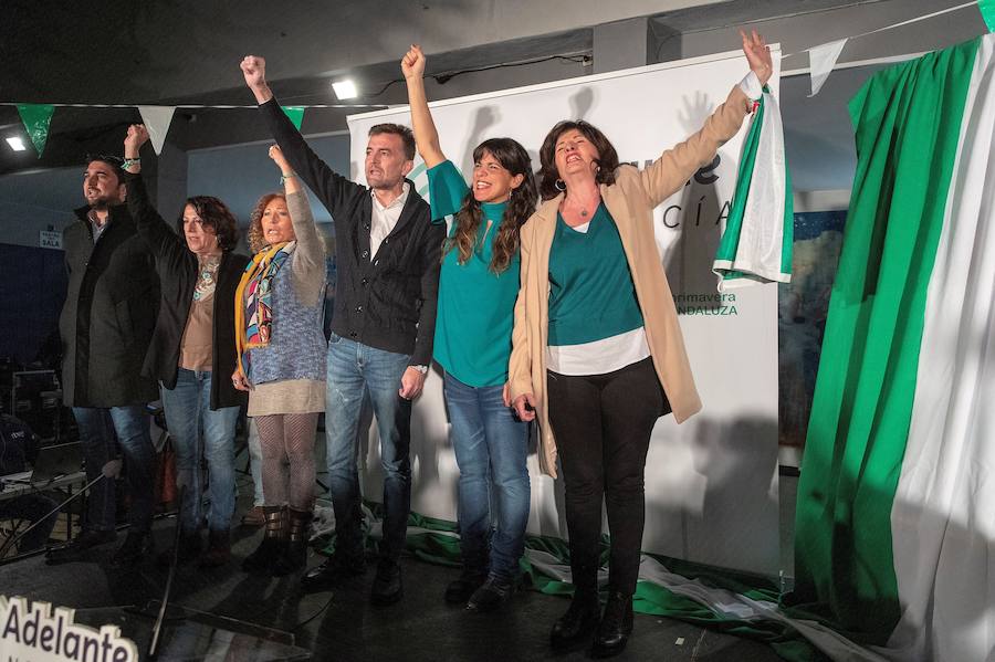 Teresa Rodríguez (la candidata por Adelante Andalucía), en el acto en Sevilla. 