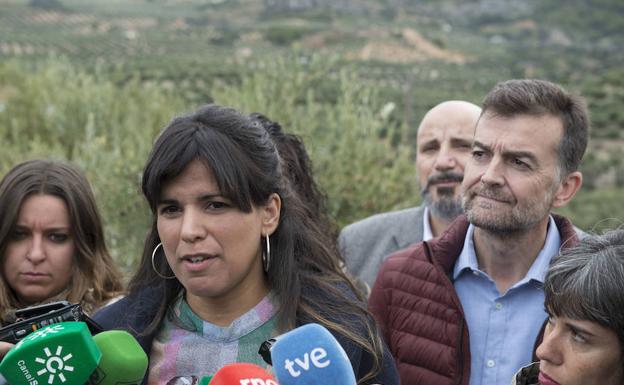 Teresa Rodríguez ha visitado la localidad jienense de Pegalajar la mañana de este miércoles. 