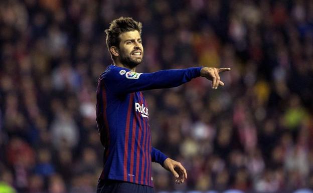 Gerard Piqué, en un partido con el Barcelona. 