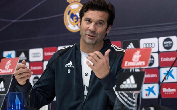 Santiago Solari, durante la rueda de prensa. 