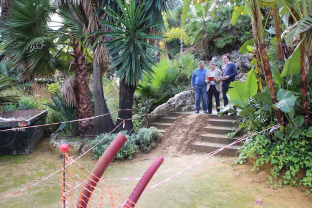 El concejal de Parques y Jardines visitó ayer el recinto. 