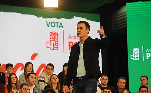 Pedro Sánchez, durante su intervención en Marbella. 