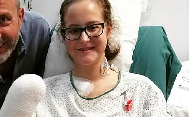 Sarah durante su ingreso en el Hospital Regional de Málaga 