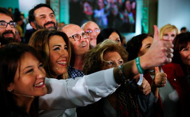 Susana Díaz pide un voto «masivo» para que «la derecha no frene el avance de Andalucía»